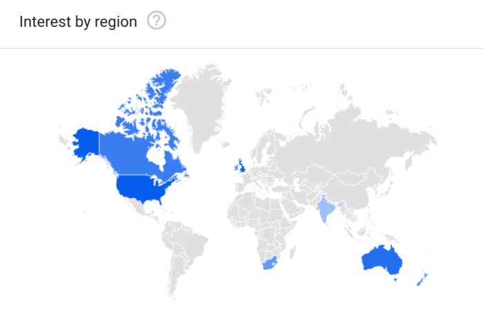 Google Trends interest by region