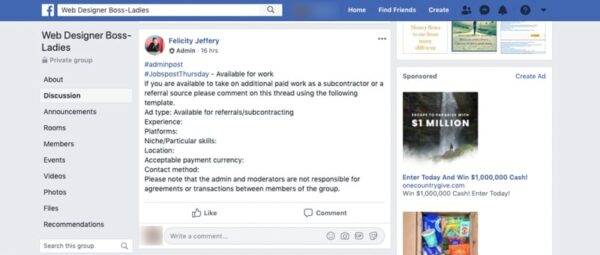 A Screenshot Of A Facebook Post How To Start A Web Design Business? 6