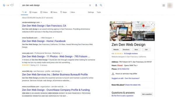 A Screenshot Of Google Results How To Start A Web Design Business? 5