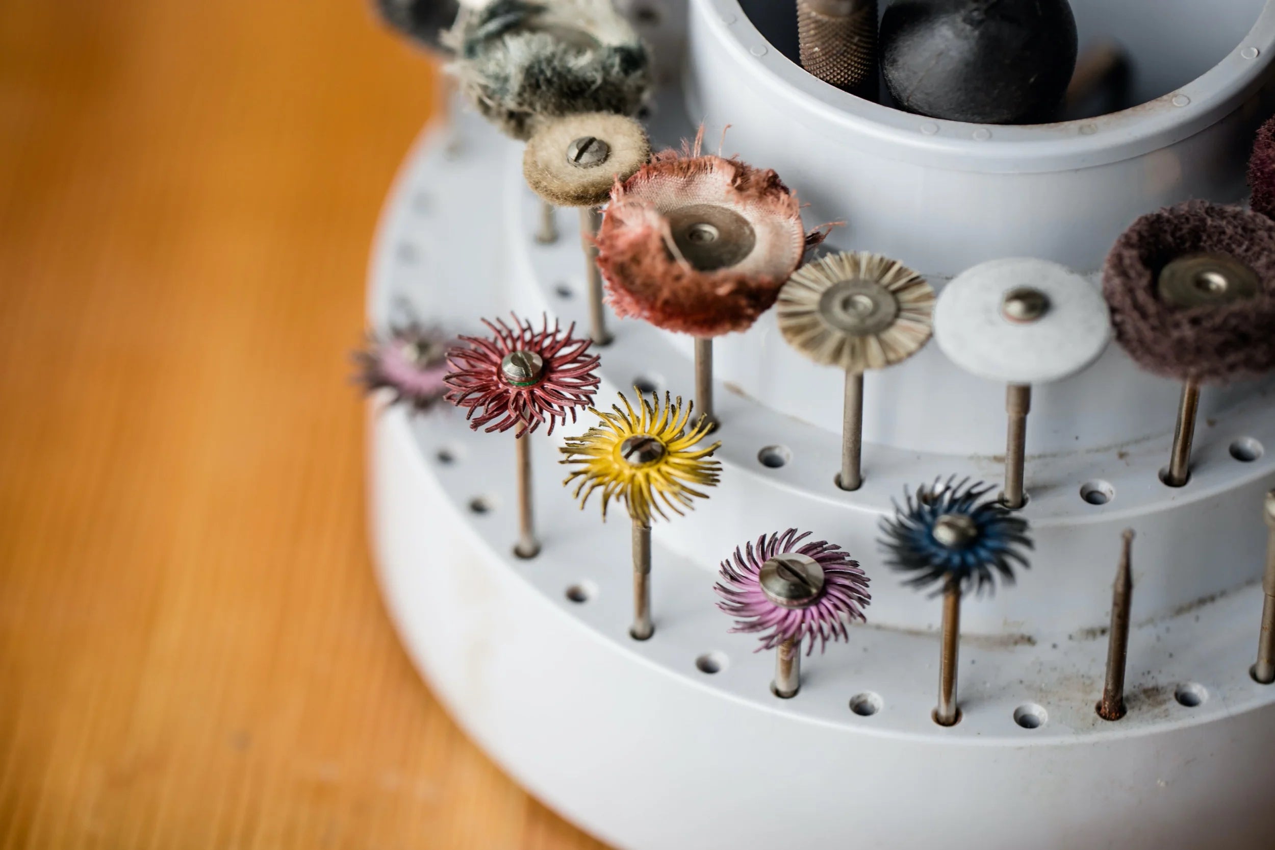 Jewelry tools arranged in an organizer