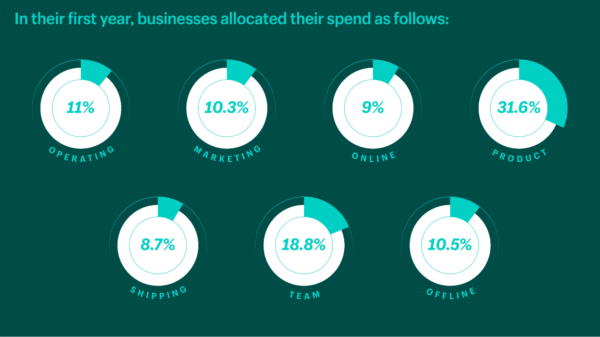 Breakdown of expenses in the first year.