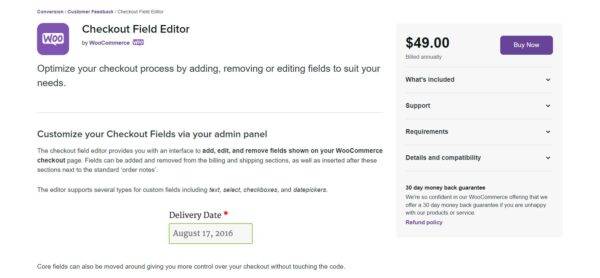 Checkout Field Editor Extension For Woocommerce.