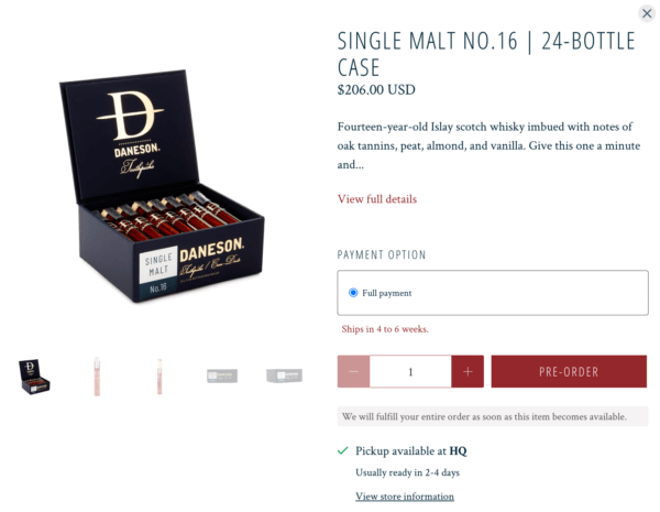 Screenshot of a black box of luxury toothpicks by Daneson.