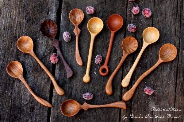 Photo of Old World Kitchen wooden spoons, an example of wood projects that sell