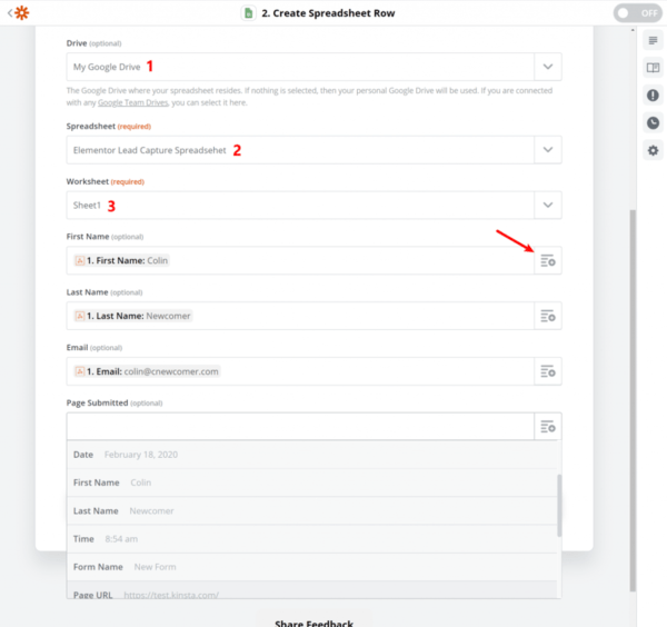 Mapping Information From Webhook To Spreadsheet Columns How To Connect Elementor To Google Sheets To Collect Leads 12