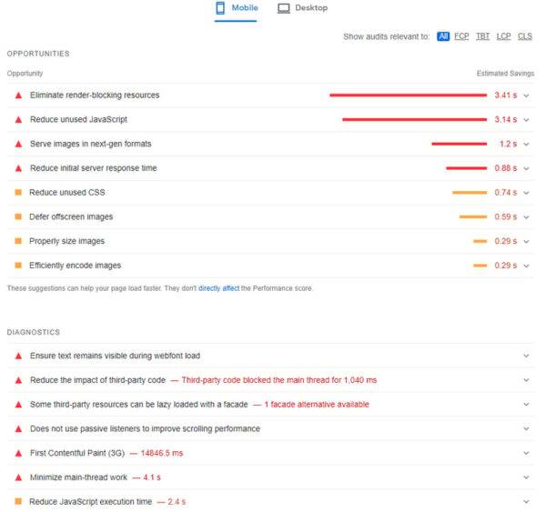 Pagespeed Insights Opportunities And Diagnostics How To Speed Up Your Elementor Site Using Wp Rocket 6