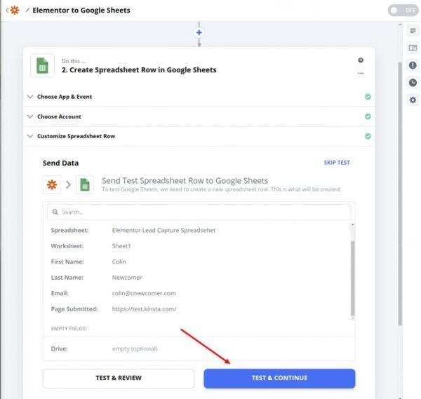 Run Another Test How To Connect Elementor To Google Sheets To Collect Leads 13