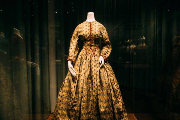 An antique dress on a mannequin