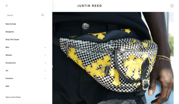 The Justin Reed ecommercce website has a mobile-first design.